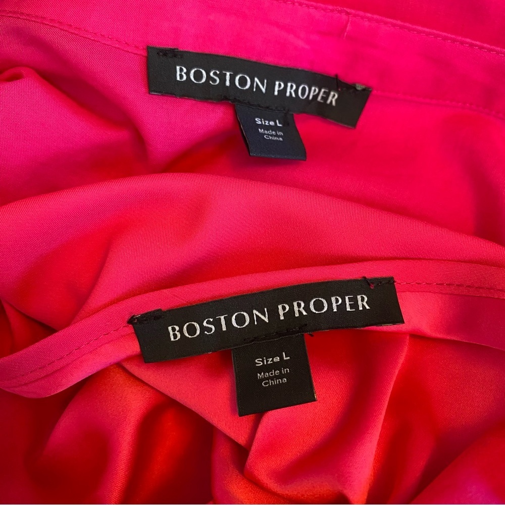 Boston Proper Pink Lace Inset Button Up Blouse - Picture 14 of 15